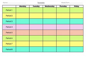 Student Timetable Templates: 60-page Weekly Class Schedule (PDF & DOCX Digital Download) - Etsy