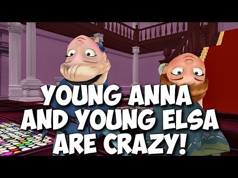 MMD Frozen "Young Anna and Young Elsa Are Crazy!" - Francium funny animated cartoon meme Disney