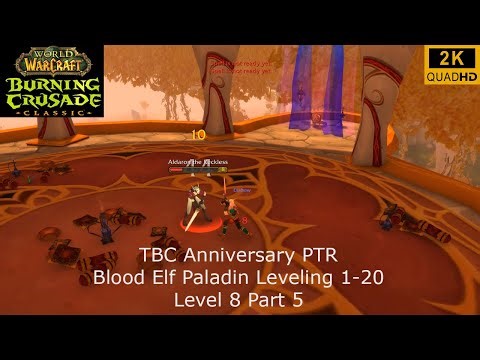 WoW TBC Anniversary PTR | Blood Elf Paladin Leveling | Level 8 Part 5 | No Commentary 2K