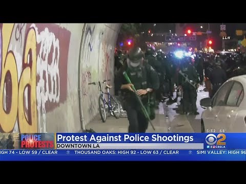 LAPD Officers Fire Rubber Bullets In Clash With Protesters, 10 Arrested