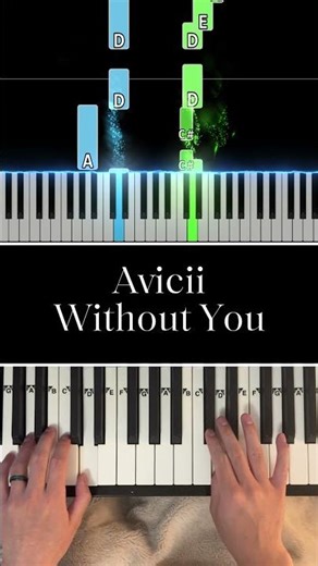 Avicii - Without You (Easy Piano Tutorial) #pianoforbeginners