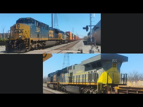 CSX 7413 CM44AC & CSX 1902 ES44AC Clinchfield HU Leads the CSX I151-11 on the CSX Detroit Sub