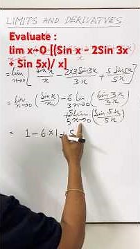 Evaluate : lim x→0 [(Sin x - 2Sin 3x + Sin 5x)/ x]