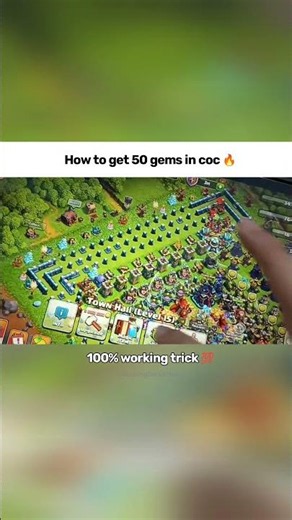How to get 50 gems in clash of clans #clashofclans #coc