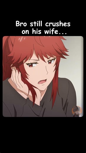 He still gets shy around his own wife😂#anime