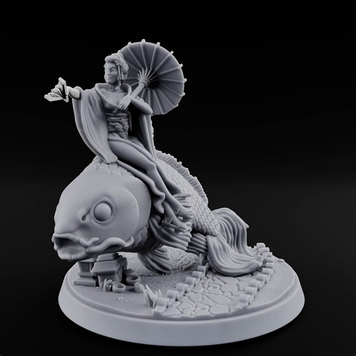 Fan Flourishing Koi Mage