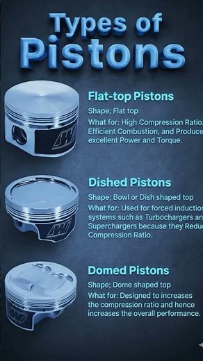 Piston Types 101: Flat Top, Dished, and Domed Explained#flat #dished#domed#jamesautomotiveeng