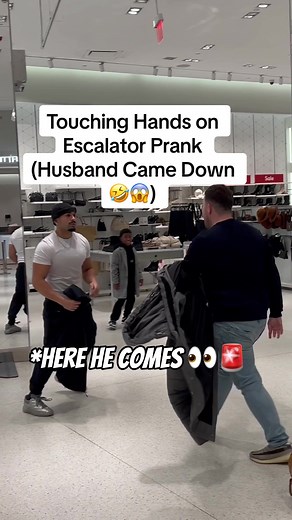 Touching Hands on Escalator Prank (Husband Came Downstairs)