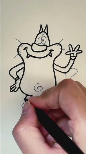 #OggyDrawing – Cute Oggy Cartoon Sketch | Funny Oggy and the Cockroaches Art | #oggy #cutecanvas