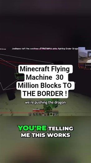 donut nations: Minecraft Flying Machine 30 Million Blocks TO THE BORDER !