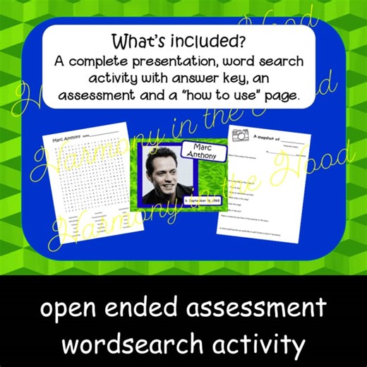 Marc Anthony Biography Research Project Interactive Activities and Assessment
