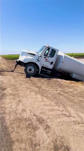 Water truck goes for a swim