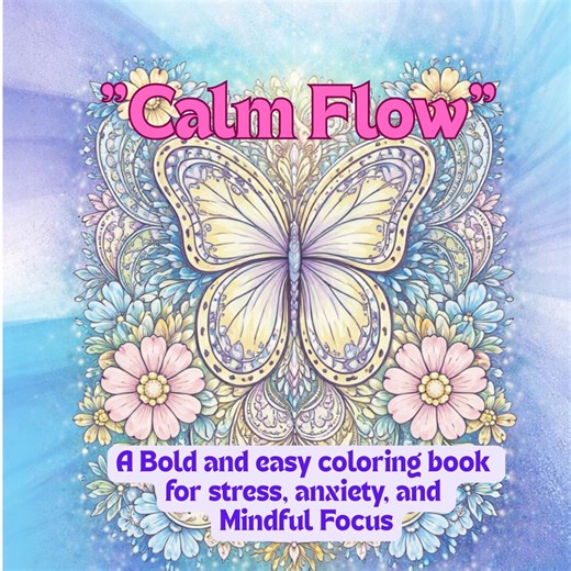Calm Flow A Bold and Easy Coloring Book for Stress, Anxiety, and Mindful Focus - Etsy