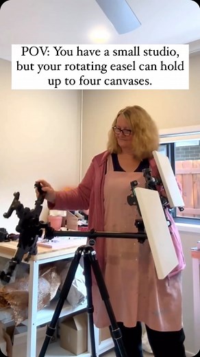 Are you an artist with a small studio space or do you always have multiple paintings on the go - our Access Easel offers you the perfect solution. We are thrilled to share this review from Aussie Artist, @cassie.holmes.art 🙏 Cassie has our exciting new Access Easel with Dual Rotating Hubs! “I’ve shouted myself a brand new easel and I am loving it! Now I can spin my pieces around without worrying about getting my fingers all over the place. 😁 And look, I can even have three canvases at once if 