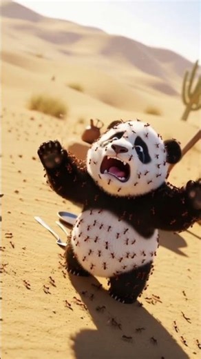 “Baby Panda’s Painful Cry in the Desert 🐼💔 |#shorts #viral