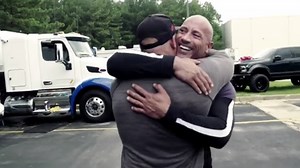 Watch: Dwayne Johnson moves stunt double to tears with surprise truck gift