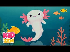 Deep Sleep Music for Kids 💤 Cute Axolotl Underwater Lullaby | 10 Hours Piano & Underwater Sounds