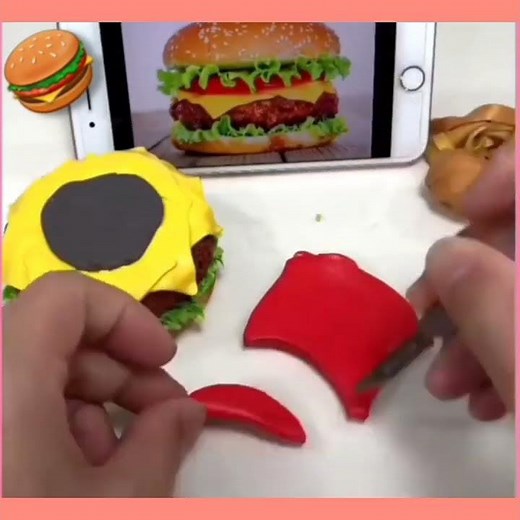 Learn how to make a delicious plastic hamburger | Sandwich| Learning and entertainment |Play Dough