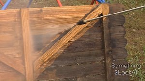 Pressure washing can take all the dirt and mold and oxidation off of wooden items that can make them look amazingly new. I really like doing these restorations. #satisfying #asmr #AmaZing #cool #pressurewashing | Something 2LookAt