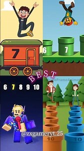 “BEST Number Challenge 😱🔥 | Funny Jumping Animation 😂 | 7–10 Pipe & Train Game Moments#funny #memes