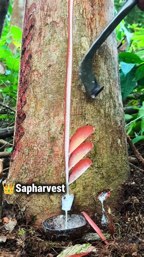 The sultan's sap harvest is eaten by squirrels #seluruhdunia #bushcraft #petanikaret #satisfying