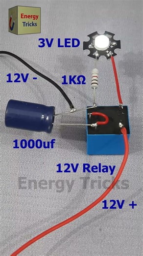 LED Flasher Circuit Using 12V Relay | Easy DIY Blinking LED Project ⚡🔴
