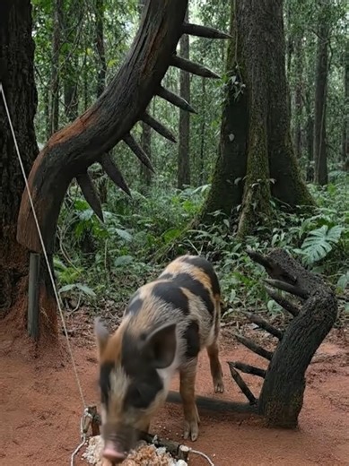 Fast and Efficient Wild Pig Trap from Sharp Wood