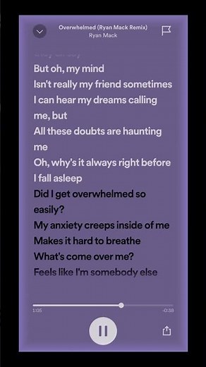 Overwhelmed (Ryan Mack Remix) #spotify #songlyrics
