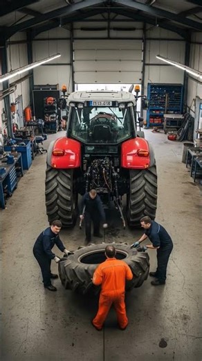 Tractor Tire Explodes in Workshop!