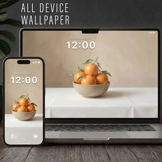 Vintage Orange Bowl Wallpaper Bundle – Minimal Aesthetic Fruit Backgrounds | Iphone, Android, Desktop, Tablet & TV | 4K All Devices Pack - Etsy