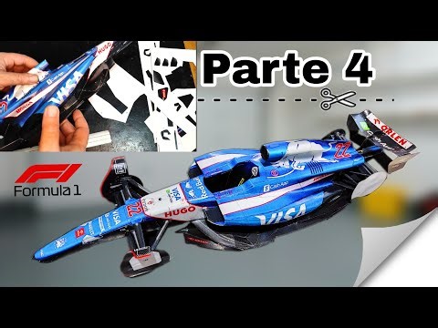 Fórmula 1 de 2024 em Papercraft Parte 4, Para iniciantes, carro em miniatura, Visa Cach RB, Tsunoda