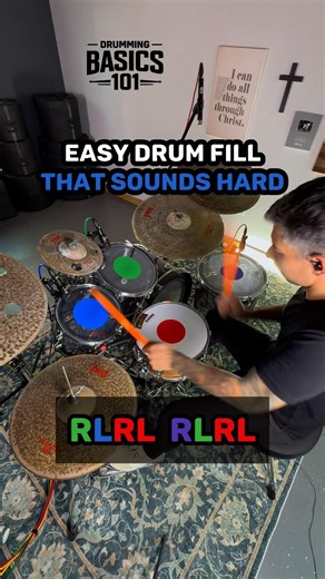 Easy Drum Fill That Sounds Hard 🥁 #drums