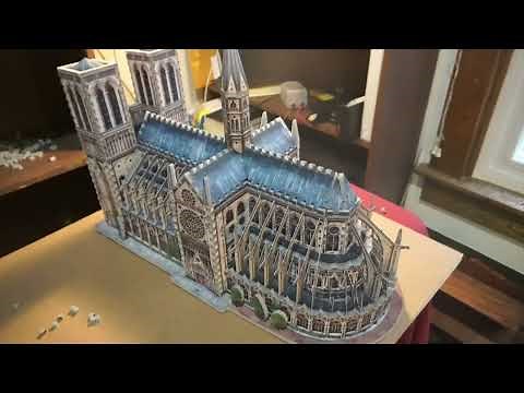 Notre Dame 3D Cathedral! Puzzle Build Timelapse