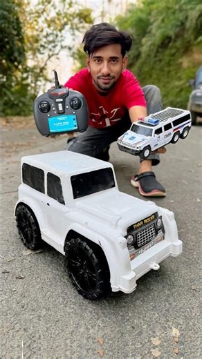 6 Wheeler Police Van With Remote wala Thar White 🔥