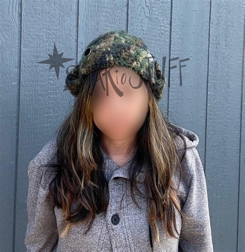 Crochet Camouflage Trapper Hat | Camo Trapper Hat | Crochet Brushed Trapper Hat | Crochet Outdoor Hat | Glamping Aesthetic | Ready to Ship - Etsy