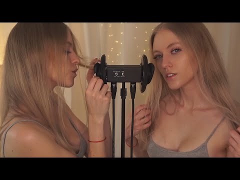 ASMR May I double tingle you? (gibberish, subtle hair play, skin scratch, ear taps etc...)