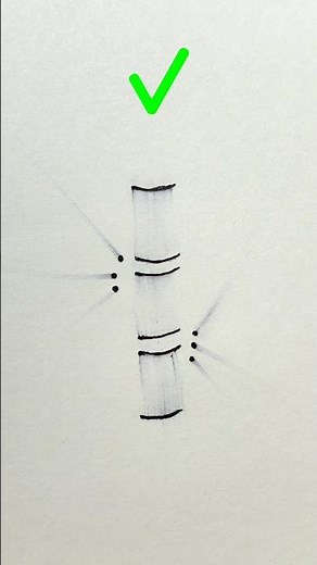 how to draw bamboo super easily! #shorts #art #drawing #tutorial #bamboo #satisfying