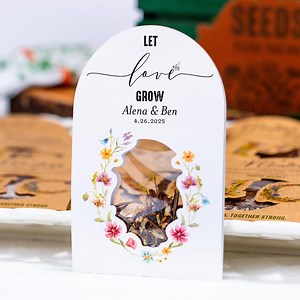 SEED PACKET FAVORS • Let Love Grow • Wedding • Wildflowers • Personalized Eco-friendly Gift • Bespoke • Shakerseeds® - 120K - Etsy