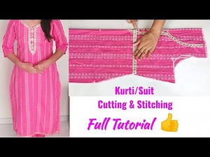 Kurti /Suit Cutting and stitching Step by step | Kurti/Suit Cutting and stitching for Beginners