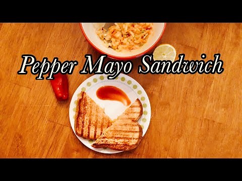 Pepper Mayo Sandwich | Vegan |Vegetarian | Eggless Mayo | Lunchbox Recipe