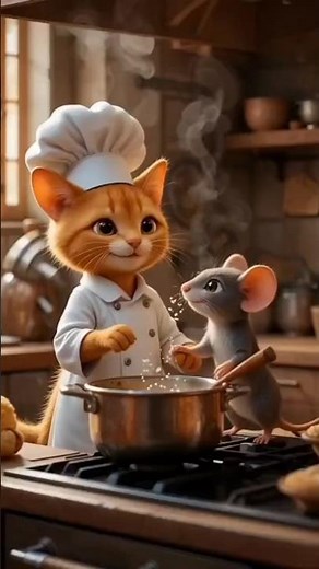 cat and mouse eating dinner #video #viral