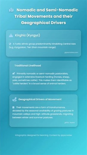 Nomadic and Semi-Nomadic Tribal Movements and their Geographical Drivers