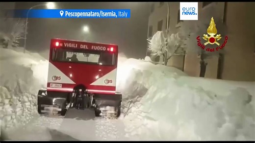 Severe snow and floods in Italy leave residents trapped and damage infrastructure