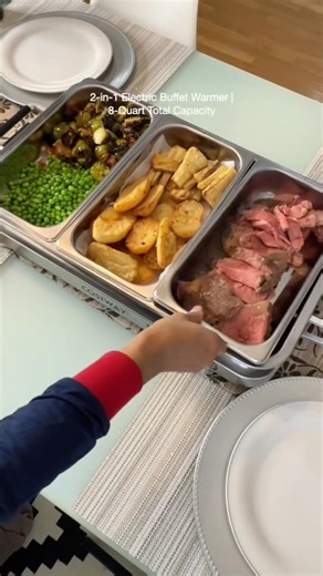 Trying the new electric chaffing buffet server/warmer #foodwarmer #kitchengadgets #partyhacks