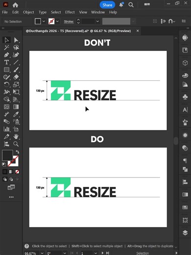 Adobe Illustrator 2026 - Tips for accurately adjusting font size in Logo Design #ducthangds #illustration #illustrator #illustratortips