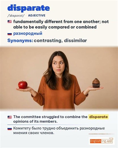 Disparate: English vocabulary meaning and example