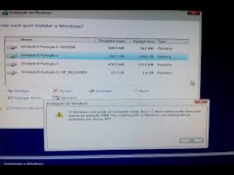 Como instalar Windows em partição GPT.