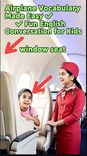 Airplane Vocabulary Made Easy|Fun English Conversation for Kids #shorts #airplanevocabulary #english