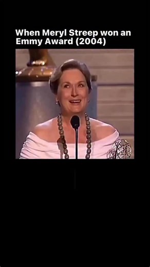 ThePopRewind on Instagram: "Meryl Streep won an Emmy Award in 2004 at the 56th Primetime Emmy Awards for Outstanding Lead Actress in a Miniseries or Movie for her performance in Angels in America. She delivered a speech that was equal parts funny and heartfelt, opening with her trademark humor by joking about feeling “overrated… but not today,” immediately charming the audience. Streep then acknowledged her fellow nominees, praising their talent while playfully teasing Emma Thompson, showcasing 
