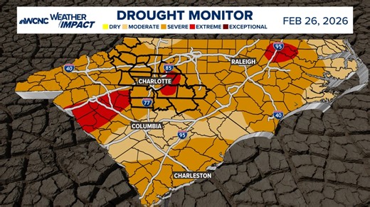 All of the Carolinas under drought conditions for the first time in almost two decades